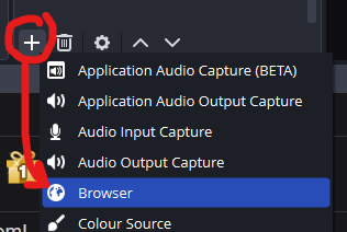 Adding a browser source in OBS